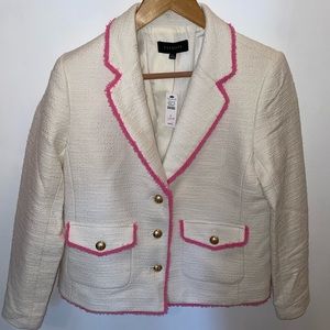 Talbot White blazer with pink trim